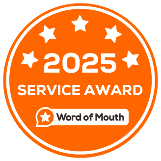 Word of Mouth 2025 Service Award badge